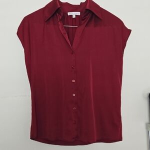 Maison D'Amelie Burgundy Wine Button Down Shirt